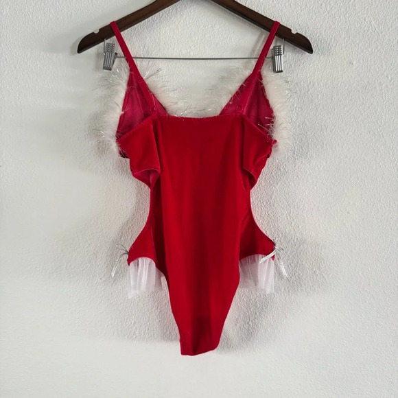 Boudoir Velvet Santa Teddy Bodysuit Christmas Intimate Lengerie Festive Small - Picture 6 of 13